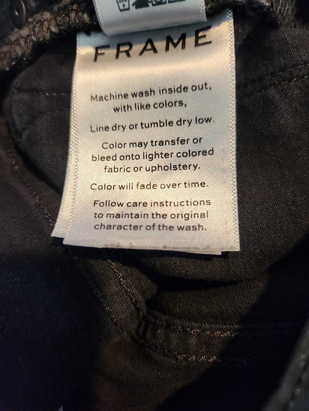 Frame Le Skinny De Jeanne Raw Mid Rise Jeans in Black Film Noir Size 23 - Picture 9 of 9
